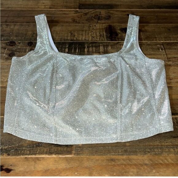 Shimmer Crop Top gianni bini NWT - Picture 3 of 5